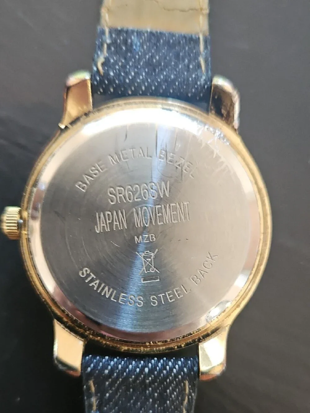 GRUEN Women's Gold-Tone Crystal Accent Watch with Blue Strap